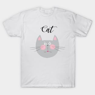 Cute Cat Illustration Lovely Kitten Poster Gifts for Girl T-Shirt